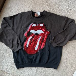 Madeworn Rolling Stones sequined sweatshirt in dirty black size L NWT